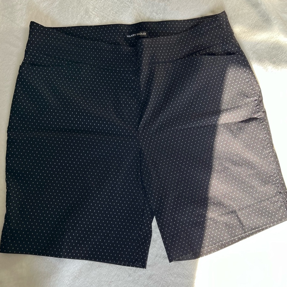 Hilary Radley black pull-on patterned shorts